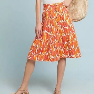 Anthropologie Maeve Bunches of Banana Print Skirt size 6